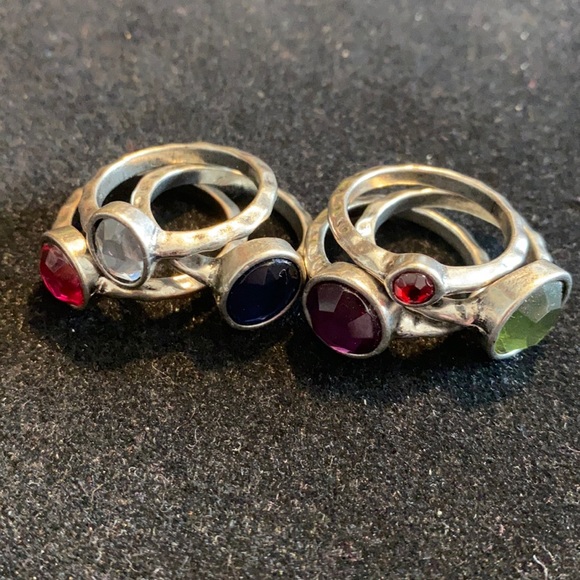 Silver Tone Stacking Ring Set - Picture 3 of 3